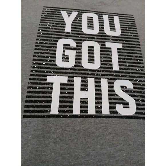 Lane Bryant Glam T-SHIRT Curvy Plus Sz 22 24 Gray YOU GOT THIS Sparkle Dazzle - Picture 7 of 16